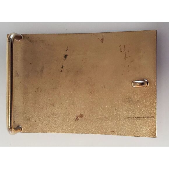 Tony Lama Belt Blk 30 w/ VTG Metalcraft Mayville Brushed Gold Buckle w/ Gems USA - Picture 15 of 16